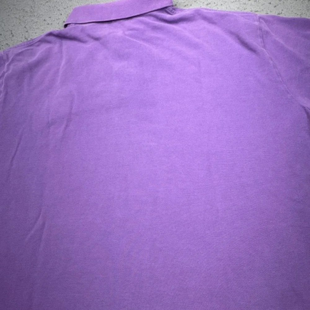 Polo Ralph Lauren Polo Shirt Mens XL Purple Rugby Big Green Pony Drop Hem Vented